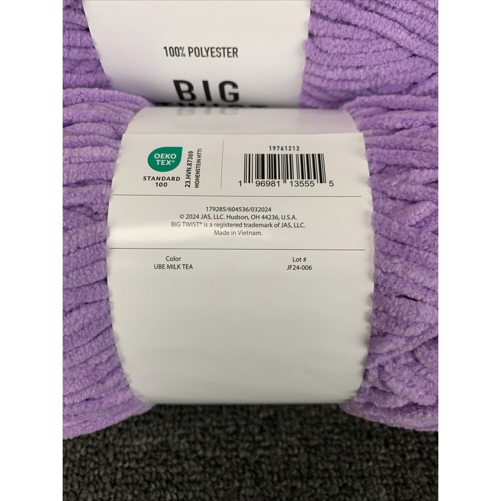 Lot Of 3 Big Twist Posh Ube Milk Tea Yarn Polyester Bulky Weight#5 7.05oz/223yds - Picture 6 of 6